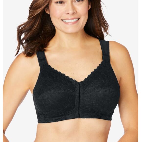 Front Close Wireless Posture Support  Bra by Comfort Choice | 40D, Black NWT - Picture 1 of 3